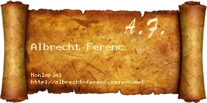 Albrecht Ferenc névjegykártya