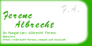 ferenc albrecht business card